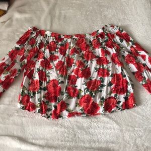 Off the shoulder floral blouse
